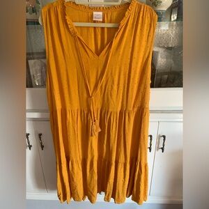 Women’s LUNA Gold Tiered Sleeveless Sun Dress plus size 3X
